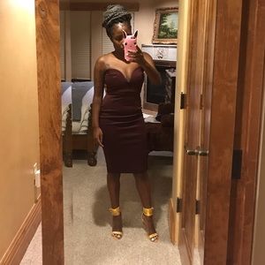 Strapless midi dress